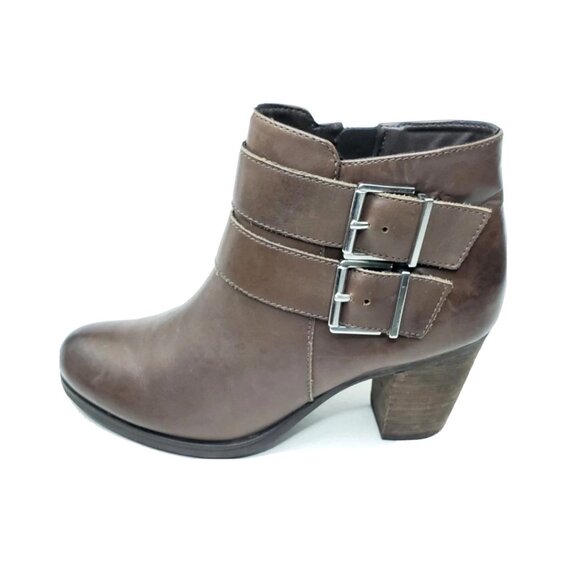 Clarks Artisan Palma Rena Womens Ankle Boots Block Heel Brown Leather 6 M - Picture 1 of 10
